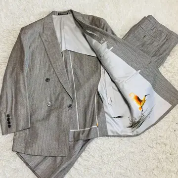빈티지 더블 수트 셋업 그레이 계열 안감 패턴 새 패턴