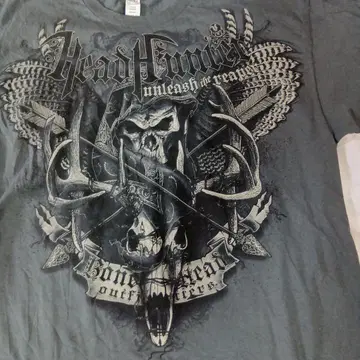 ALSTYLE 제 XL 스컬 디자인 T셔츠 그레이