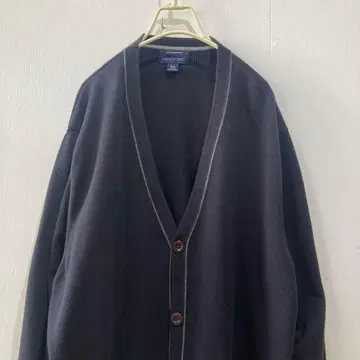 LANDS'END 블랙 코튼 니트 가디건 USA 구제 의류 빈티지