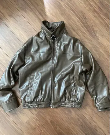 ZARA 인조 가죽 자켓 S 브라운