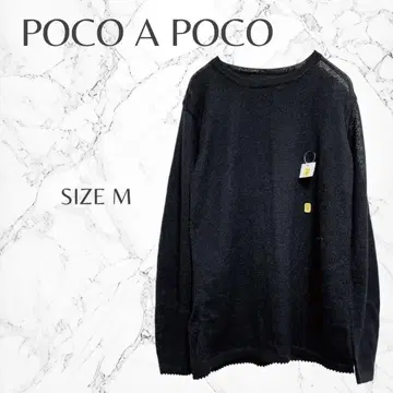 포코아포코 새상품 심플 모드 레이어드 알파카 얇은 소재 긴팔 니트 M