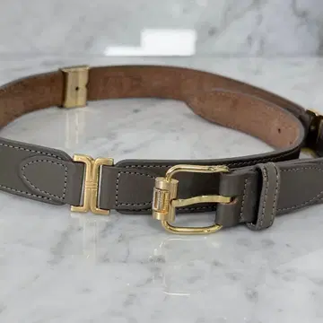DAKS 닥스 그레이 가죽 벨트 골드 버클 천연 가죽 금