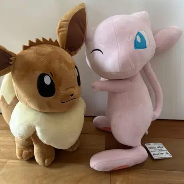 포켓몬스터 메챠모후굿토 봉제 인형 뮤우, 이브이 2종 세트