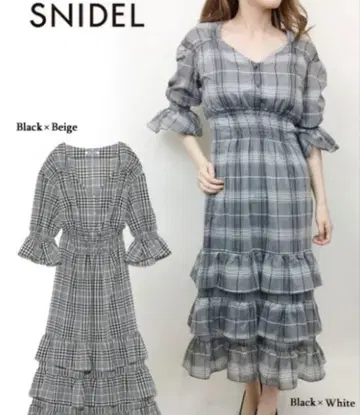 SNIDEL 체크 무늬 롱 원피스 사이즈 0