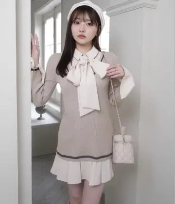 립 서비스 셔츠 도킹 플리츠 원피스