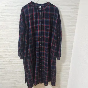 cloudnine 클라우드나인 롱 셔츠 원피스 체크 무늬 인도산