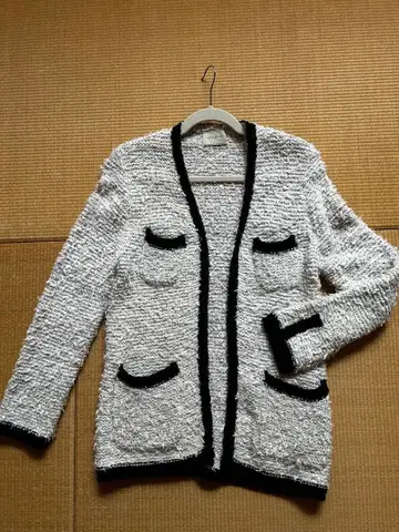 UNITED ARROWS 코튼울 자켓 화이트 x 블랙