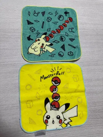 피카츄 미니 타월 손수건 2장 세트
