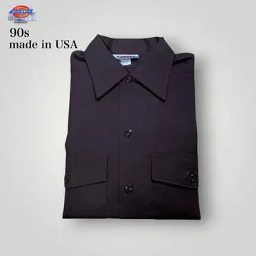 레어 90s USA제 Dickies 데드스탁 워크 셔츠 S 브라운