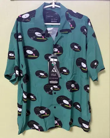 마크곤잘레스 알로하 셔츠 레코드 패턴 M 사이즈 MARK GONZALES