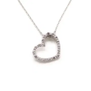 K10WG 다이아몬드 하트 펜던트 목걸이 10금 Y04907