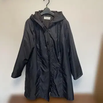 CHRISTIAN AUJARD 블랙 후드 부착 코트