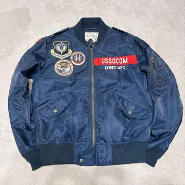 새상품급 AVIREX 와펜 MA-1 플라이트 자켓 네이비 M