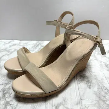 RANDA 베이지 코르크힐 스트랩 샌들 L 사이즈 웨지솔