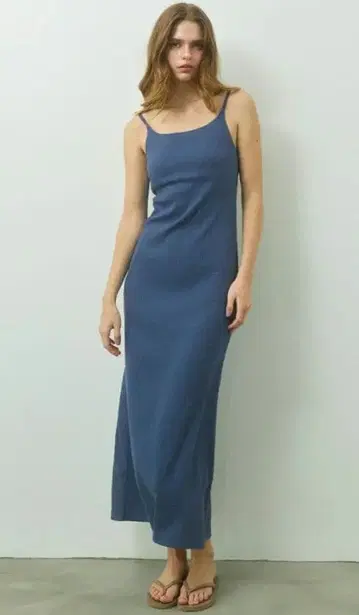 새상품 ALEXIA STAM Rib Long Dress 네이비 S사이즈