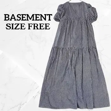 새상품급 BASEMENT online 깅엄 체크 절개 원피스