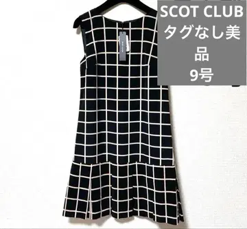 SCOT CLUB 블록 체크 패턴 슬리브리스 원피스