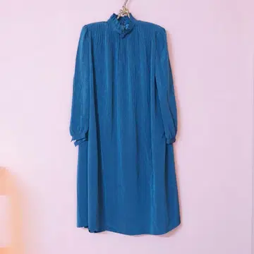 레트로 클래시컬 에메랄드 그린 플리츠 원피스