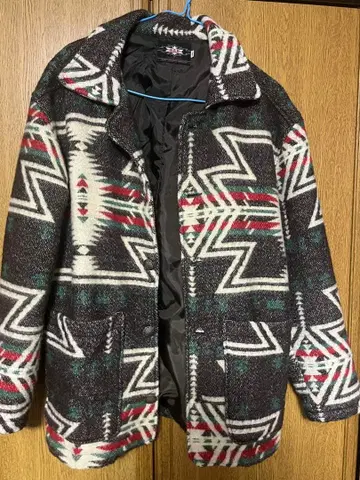 기하학 패턴 울 자켓