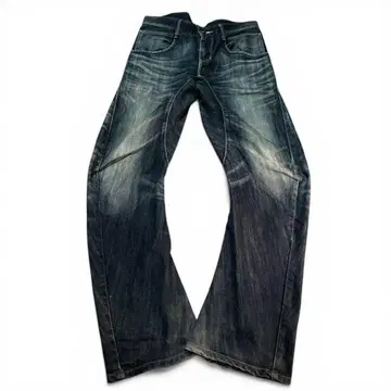 곡선 주름 가공 부츠컷 데님 archive LGB