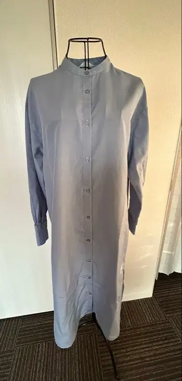 사만사 모스모스 SM2 노카라 셔츠 원피스 블루