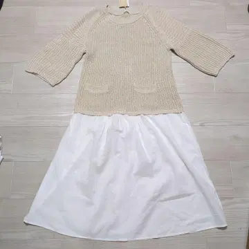 s 스튜디오 클립 베이지 니트 롱 원피스