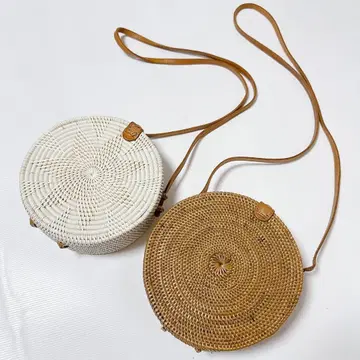 현지 발리 아타 라탄 라운드 숄더 카고백 2개 묶음 판매 세트