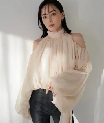 anuans 쉬폰 볼륨 블라우스