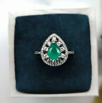 천연 에메랄드 반지 16.5 SV925