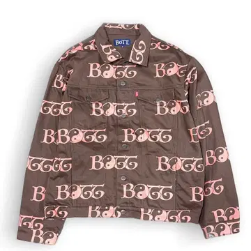 새상품급 23ss BoTT 보트 올 패턴 데님 자켓 XL 브라운
