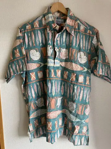 [ 빈티지 ] 레인스푸너 올 패턴 알로하 셔츠 풀오버 물고기 패턴