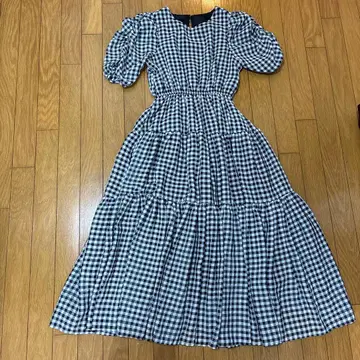 [ 초여름에 딱 맞는 ] tocco의 깅엄 체크 티어드 원피스