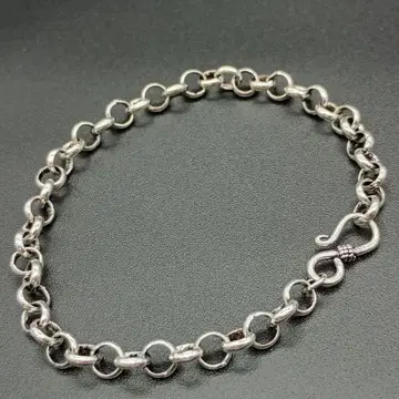 실버 925 빈티지 팔찌 심플 앵커 체인