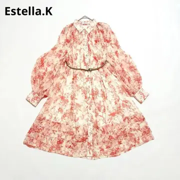 새상품급 Estella.K 메리다 플로럴 벨티드 드레스