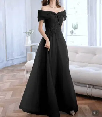 블랙 드레스 롱 파티 웨딩 2차 모임