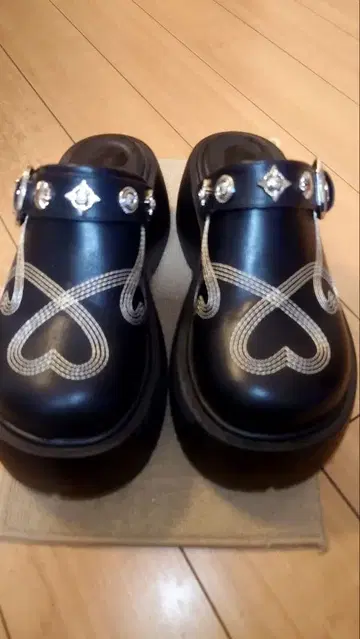 타임세일 웨스턴 하트 벨트 통굽 구두