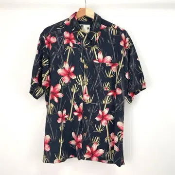 바나나 카바나 알로하 셔츠 올 패턴 M 실크 빈티지 used
