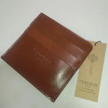 미사용품 CLEDRAN 클레도란 가죽 컴팩트 지갑 브라운
