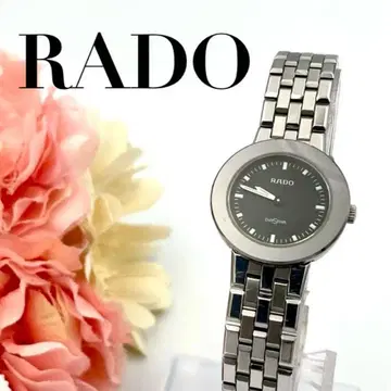 669 RADO 다이아스타 손목시계 블랙 다이얼 쿼츠 실버 작동