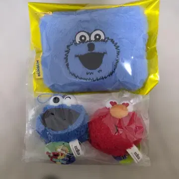 쿠키 몬스터 파우치와 스트랩 세트