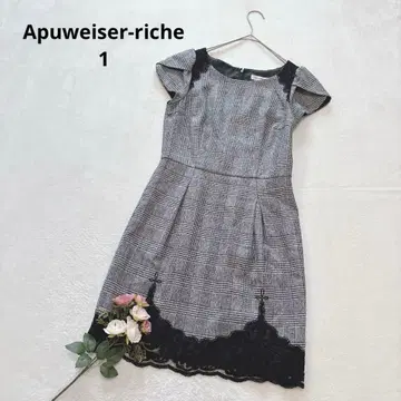 아푸와이저 리셰 체크 슬리브리스 원피스 레이스 경사 2차 모임