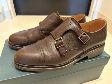 Paraboot / POE 스코치 그레인 가죽 더블 몽크 신발