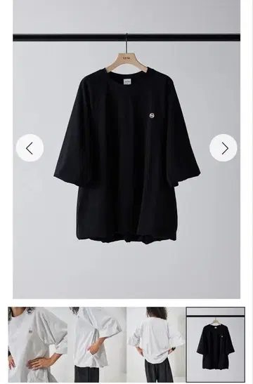 YENN 3/4 슬리브 벌룬 티 블랙