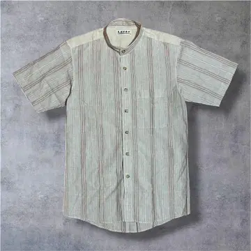 80s Lordy 일본제 린넨 스트라이프 셔츠 빈티지 M