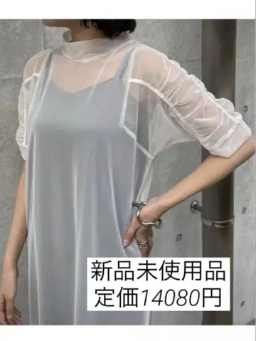 [ 미사용 새상품 ] &aime 시어 슬리브 개더 원피스 세트