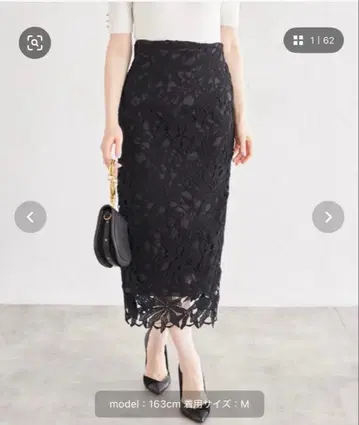 Tocco 레이스 꽃무늬 타이트 스커트 블랙 S