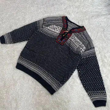 90s DALE CLASSIC 두꺼운 원단 니트 그레이 빈티지 M 상당