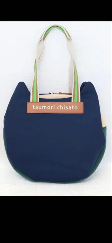 츠모리 치사토 고양이 얼굴 우레탄 토트백