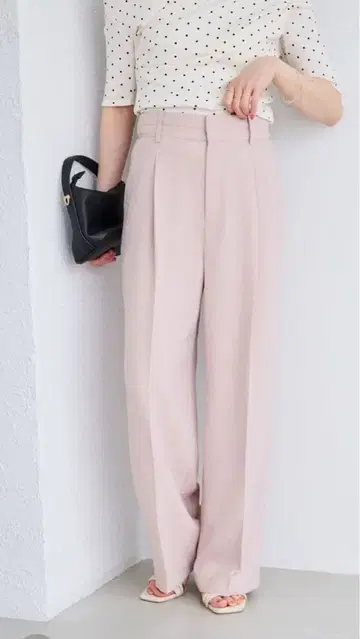 VIS 미이지 린넨 라이크 와이드 팬츠/이지케어 접촉 냉감