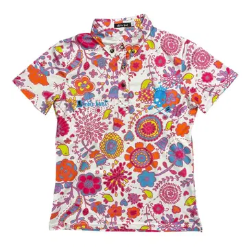 [ 새상품급 ] 버디헌트 골프 피케 셔츠 L 스컬 꽃무늬 올 패턴 화려함